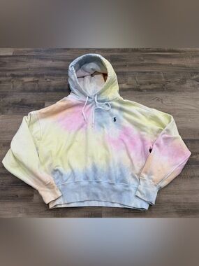 Polo Ralph Lauren Pastel Tie Dye Fleece Hoodie Sweatshirt Women’s Medium